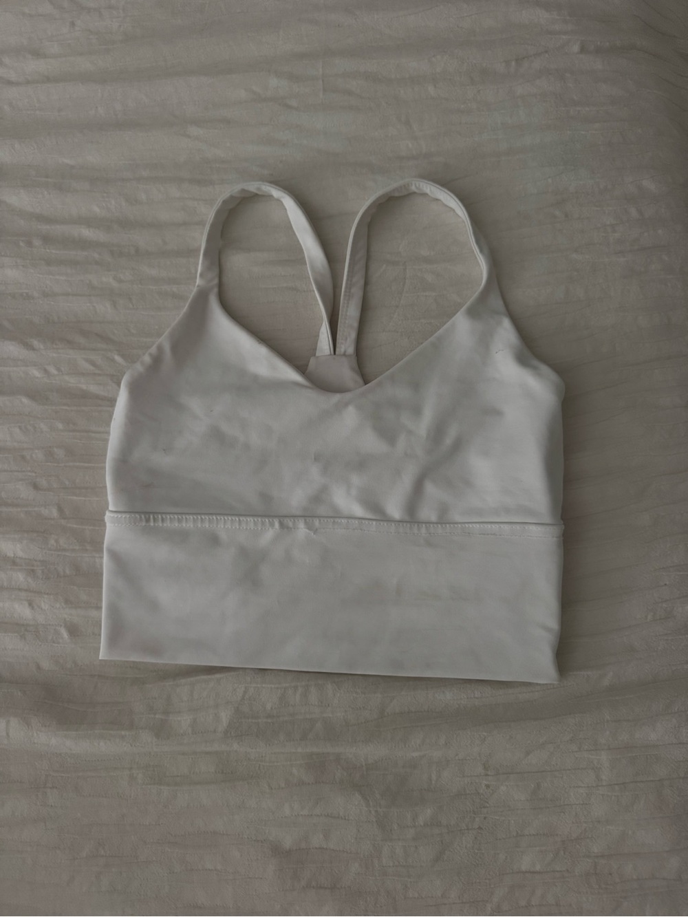 DYI White Racerback V-Neck Sports Bra Top